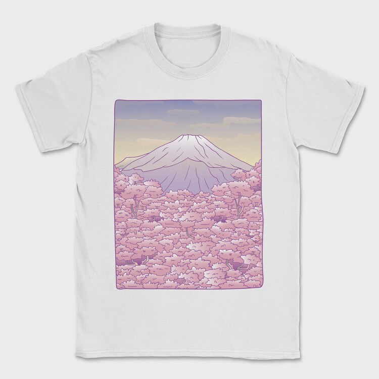 Pastel Sakura Mount Fuji, Tricou Barbati (Unisex)
