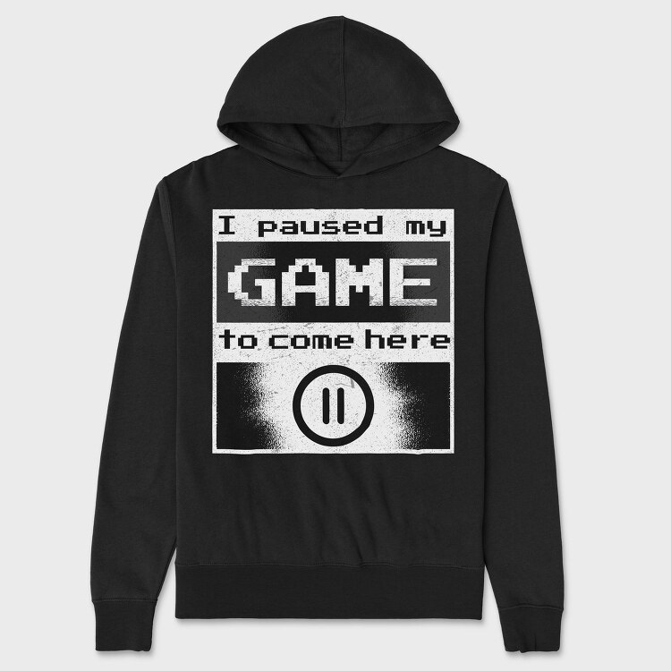 Paused Gamer, Hanorac Oversize Barbati (Unisex)