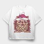 Hedgehog In Christmas Lights, Tricou Oversize Barbati (Unisex)