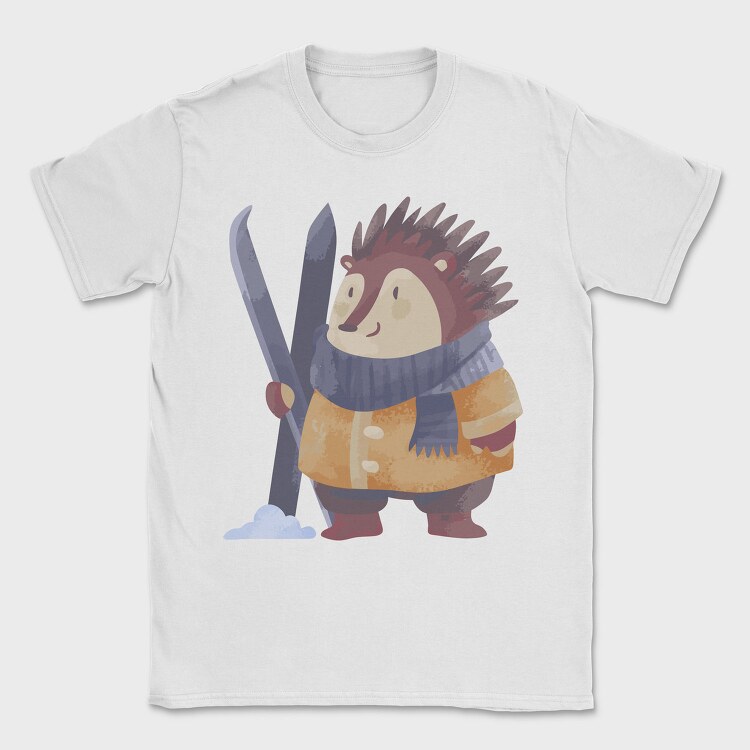 Hedgehog Ski Adventure, Tricou Barbati (Unisex)