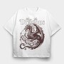 Here Be Dragons Fantasy, Tricou Oversize Barbati (Unisex)