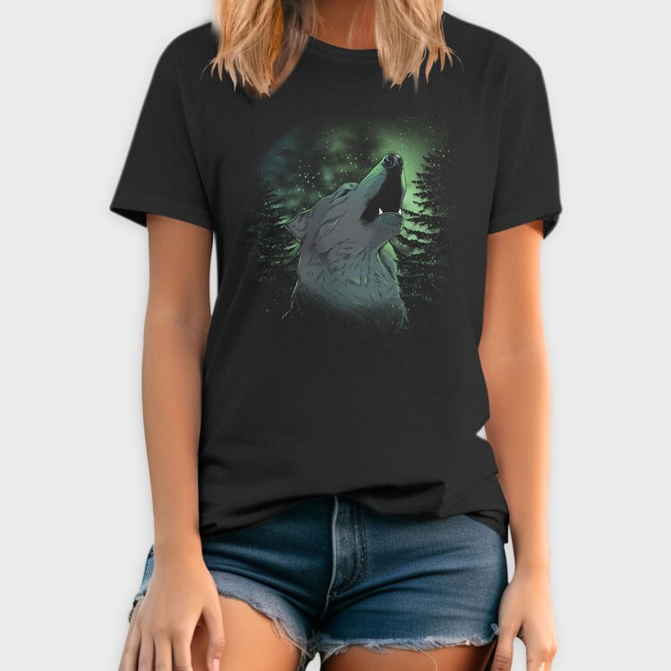 Howling Wolf Green, Tricou Barbati (Unisex)