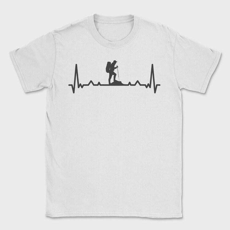 Hiking Heartbeat Line, Tricou Barbati (Unisex)