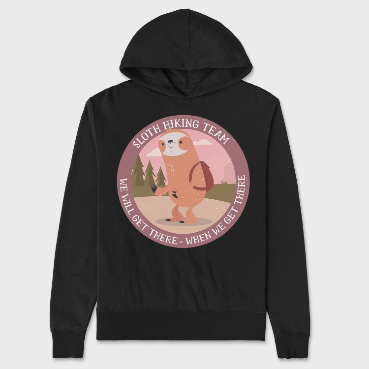 Hiking Sloth, Hanorac Oversize Barbati (Unisex)