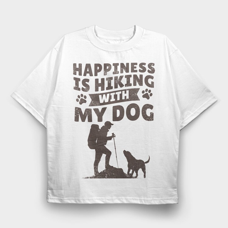 Hiking With Dog My, Tricou Oversize Barbati (Unisex)