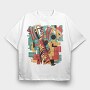 Hip Hop Musician Abstract Music, Tricou Oversize Barbati (Unisex)