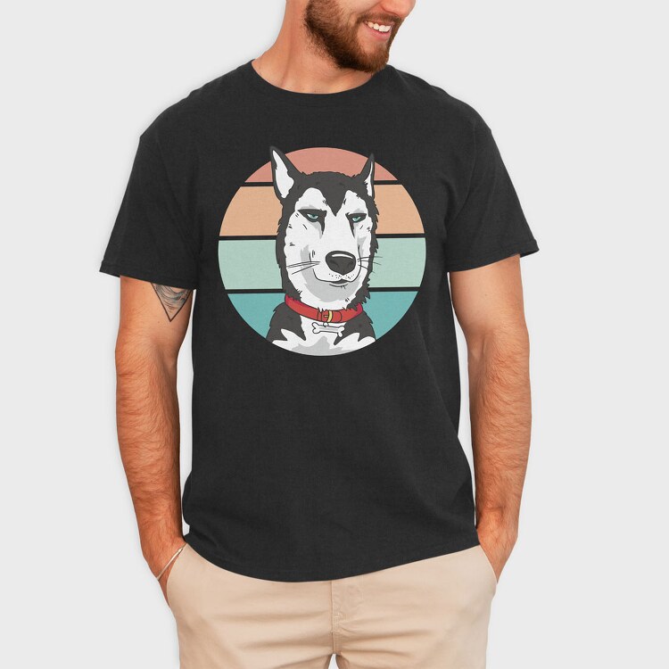 Bored Husky Dog, Tricou Barbati (Unisex)