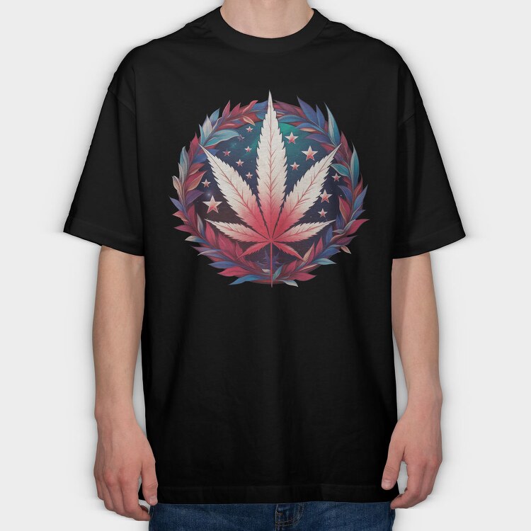 Patriotic Cannabis Leaf 4th Of July, Tricou Oversize Barbati (Unisex)