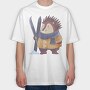 Hedgehog Ski Adventure, Tricou Oversize Barbati (Unisex)