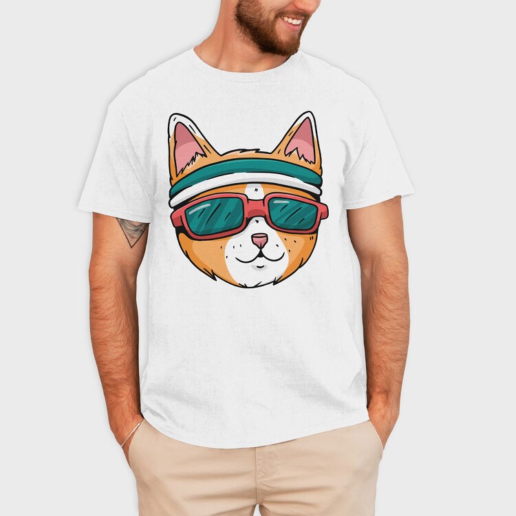 Cat Glasses 2, Tricou Barbati (Unisex)