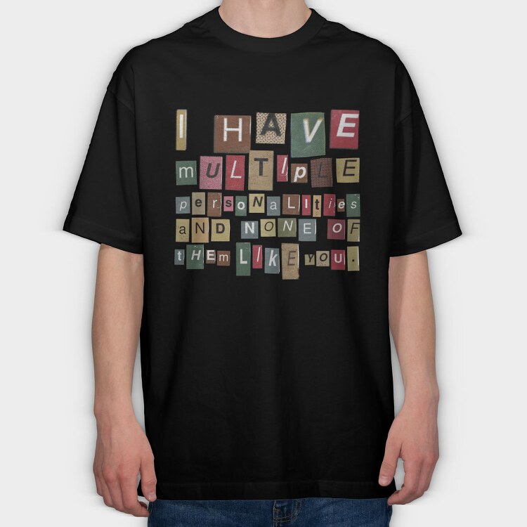 Magazine Cut Out Letters Personalities, Tricou Oversize Barbati (Unisex)
