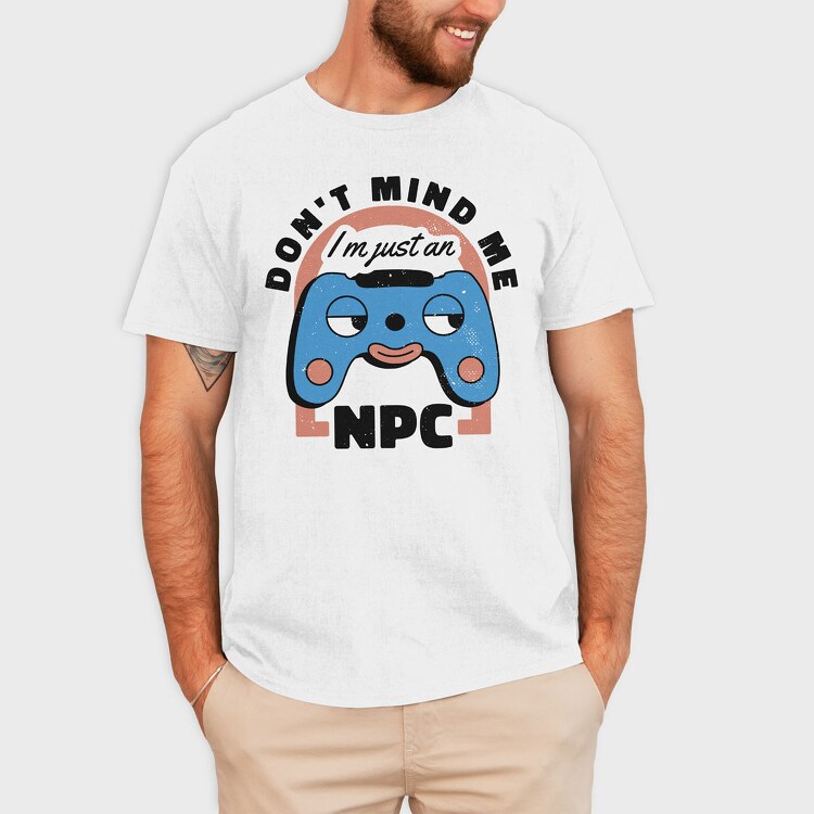 Gamer Retro Cartoon Npc, Tricou Barbati (Unisex)