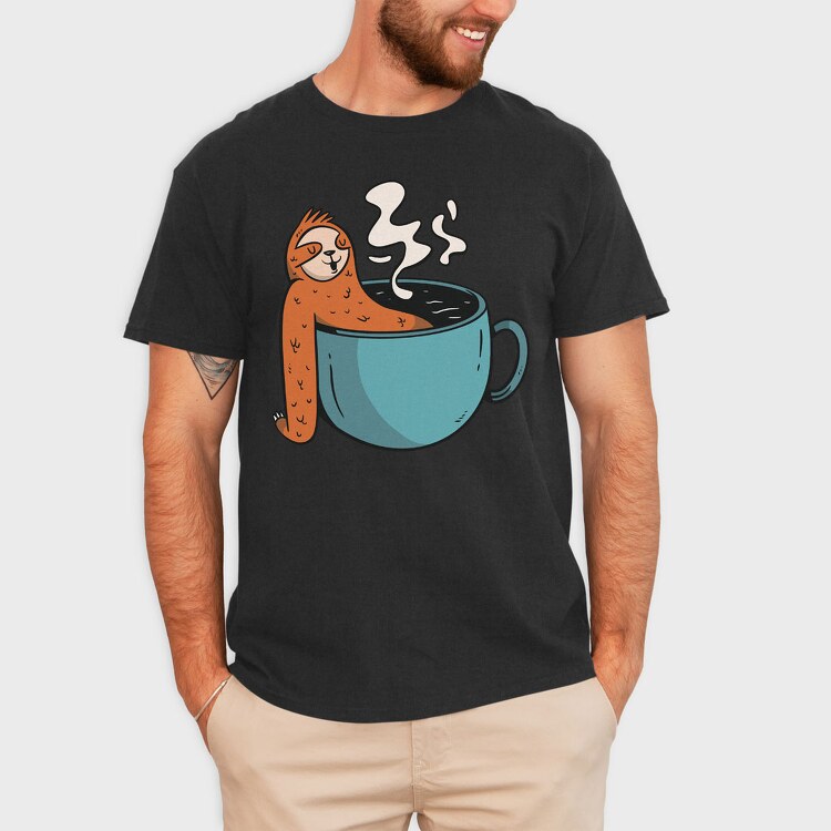 Sloth Coffee Hot Tub, Tricou Barbati (Unisex)