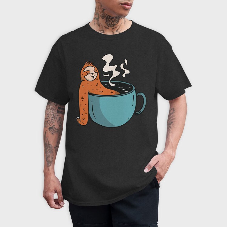 Sloth Coffee Hot Tub, Tricou Barbati (Unisex)