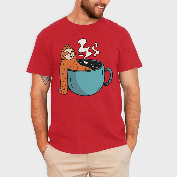 Sloth Coffee Hot Tub, Tricou Barbati (Unisex)