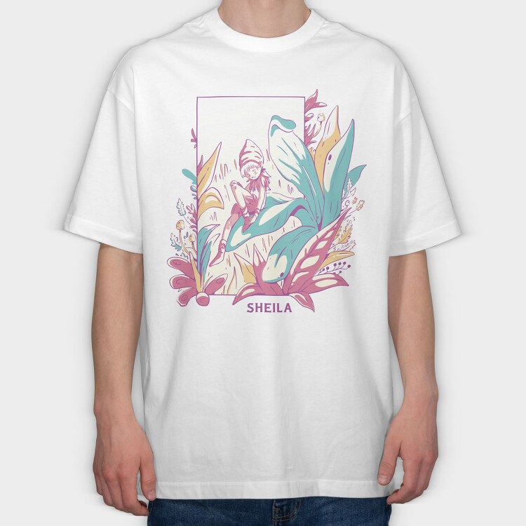 Magical Fairy In Flower Field Fairycore 07, Tricou Oversize Barbati (Unisex)
