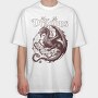 Here Be Dragons Fantasy, Tricou Oversize Barbati (Unisex)