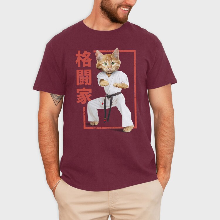 Karate Cat, Tricou Barbati (Unisex)