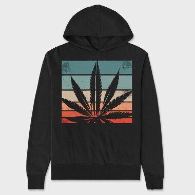 Cannabis Retro Design, Hanorac Oversize Barbati (Unisex)