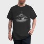 Jet Aircraft Carrier Monochrome, Tricou Barbati (Unisex)