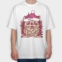 Hedgehog In Christmas Lights, Tricou Oversize Barbati (Unisex)