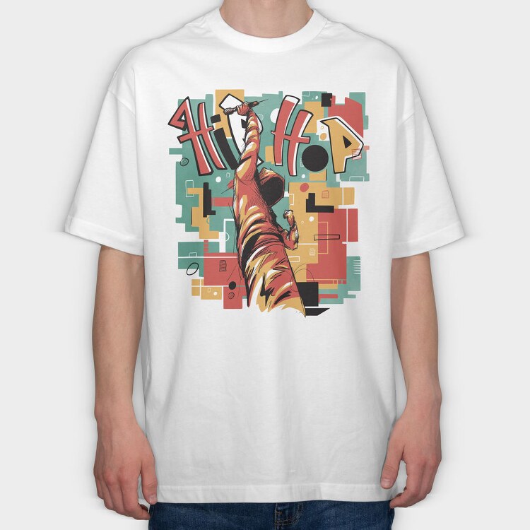 Hip Hop Musician Abstract Music, Tricou Oversize Barbati (Unisex)