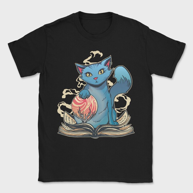 Magical Cat With Book Whimsical, Tricou Barbati (Unisex)