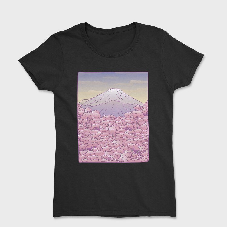 Pastel Sakura Mount Fuji, Tricou Femei