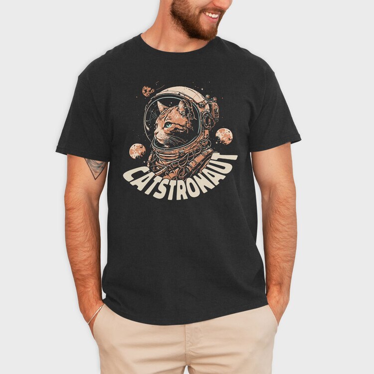 Catstronaut, Tricou Barbati (Unisex)