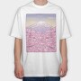 Pastel Sakura Mount Fuji, Tricou Oversize Barbati (Unisex)