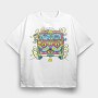 Hippie Cat Van, Tricou Oversize Barbati (Unisex)