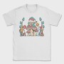Hippie Gnome On Mushroom Banjo Cottagecore, Tricou Barbati (Unisex)