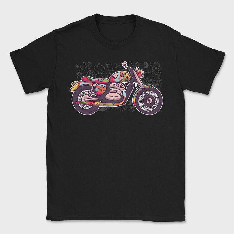 Hippie Motorcycle, Tricou Barbati (Unisex)