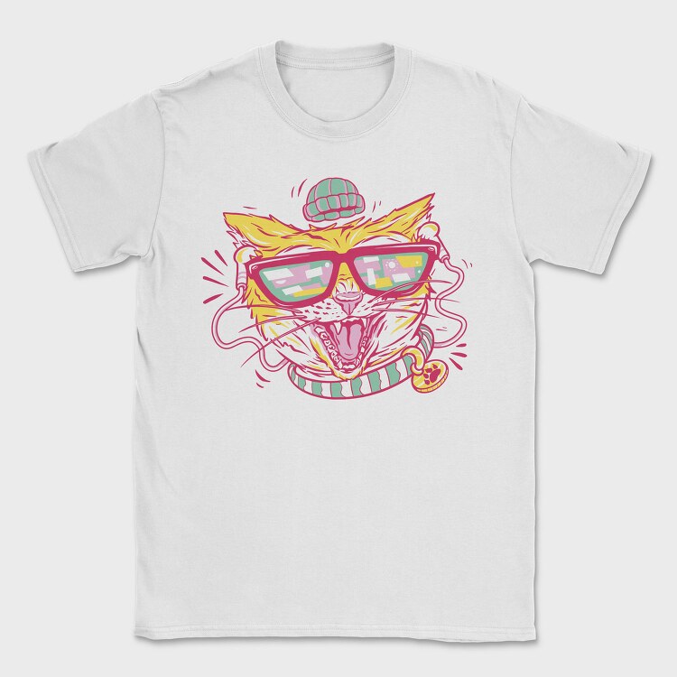 Hipster Gamer Cat, Tricou Barbati (Unisex)