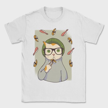 Hipster Sushi Cat, Tricou Barbati (Unisex)