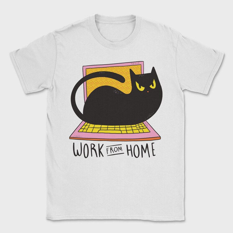 Home Office Cat Computer, Tricou Barbati (Unisex)