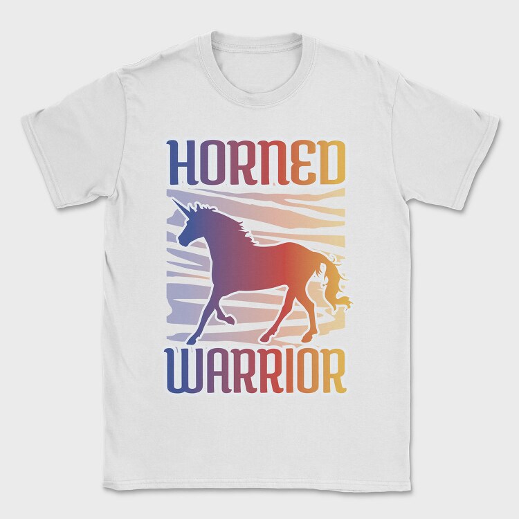 Horned Warrior Unicorn Animal Sunset, Tricou Barbati (Unisex)