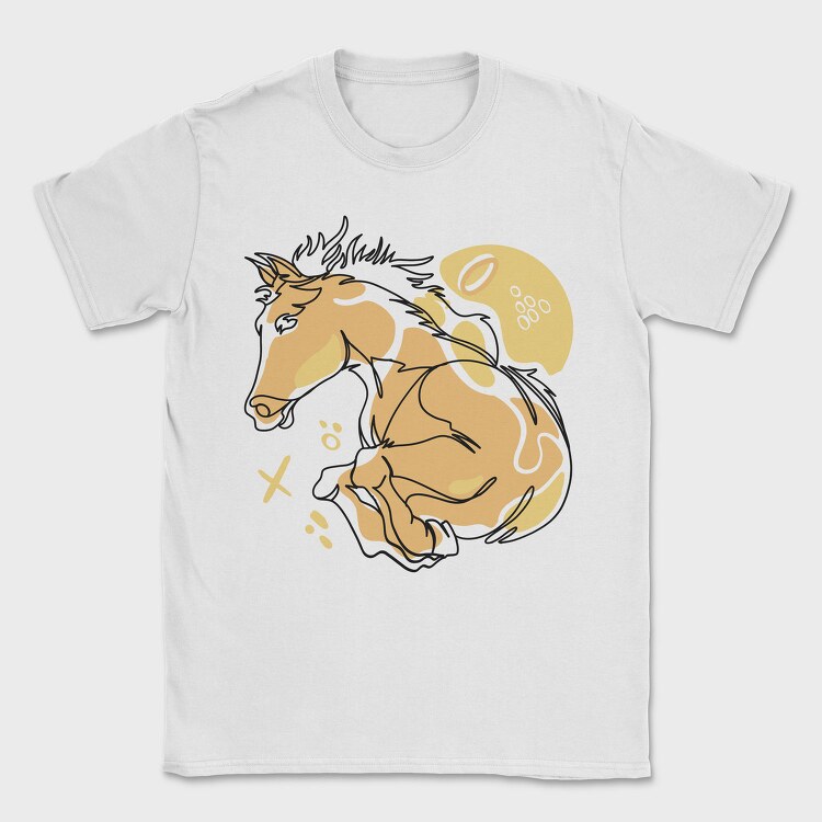 Horse Animal Continuous Line Jumping, Tricou Barbati (Unisex)