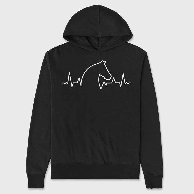 Horse Heartbeat Line, Hanorac Oversize Barbati (Unisex)