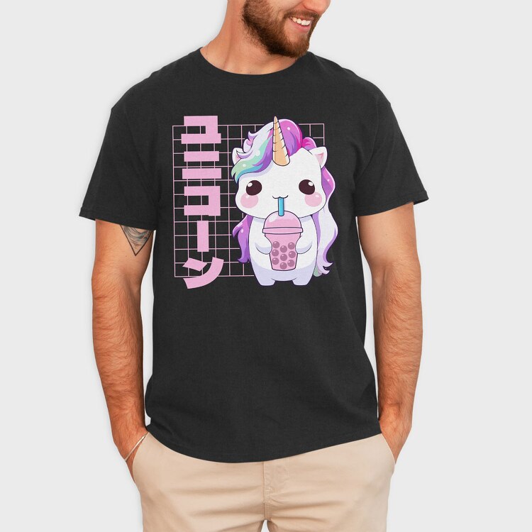 Unicorn Cute Boba Tea, Tricou Barbati (Unisex)