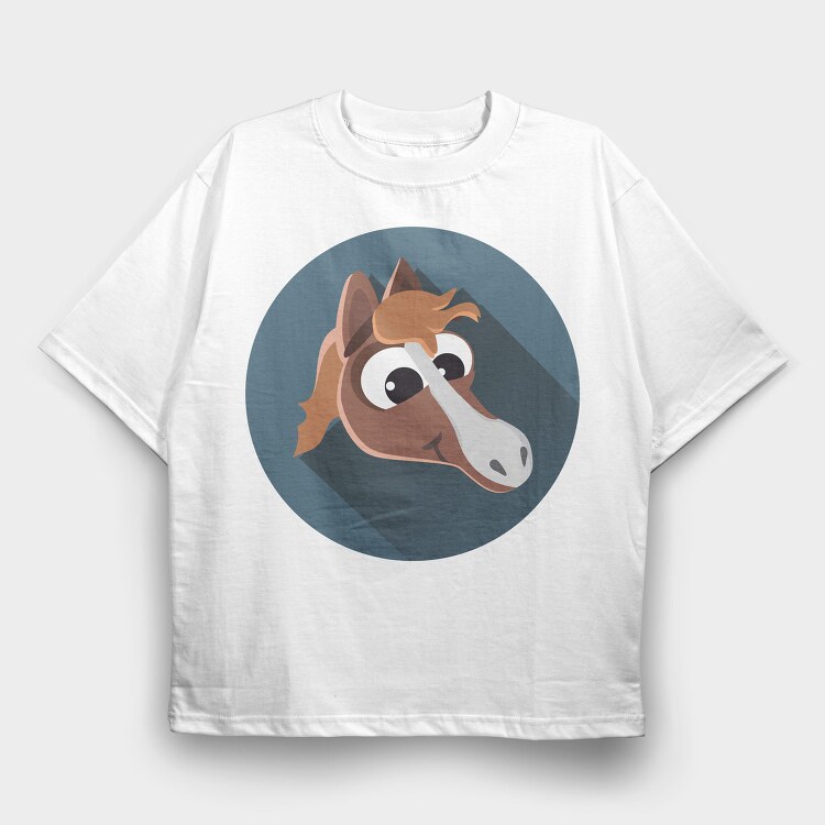 Horse Icon Art, Tricou Oversize Barbati (Unisex)