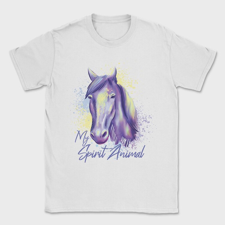 Horse Spirit Animal Watercolor, Tricou Barbati (Unisex)