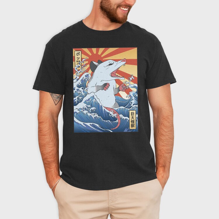 Wave Possum Japanese, Tricou Barbati (Unisex)