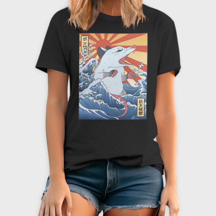 Wave Possum Japanese, Tricou Barbati (Unisex)