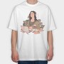 Home Office Mona Lisa, Tricou Oversize Barbati (Unisex)