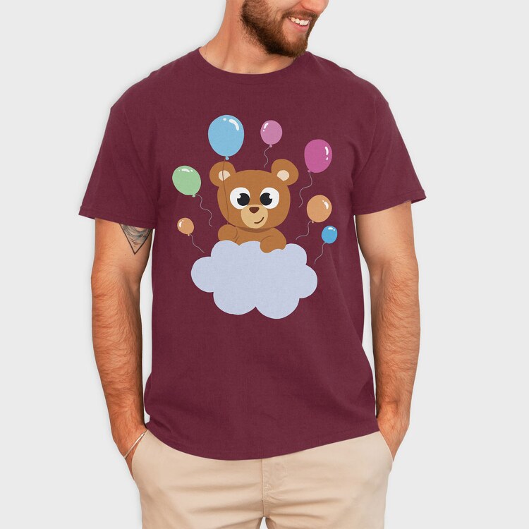Bear on the Cloud, Tricou Barbati (Unisex)