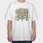 Hippie Cat Van, Tricou Oversize Barbati (Unisex)