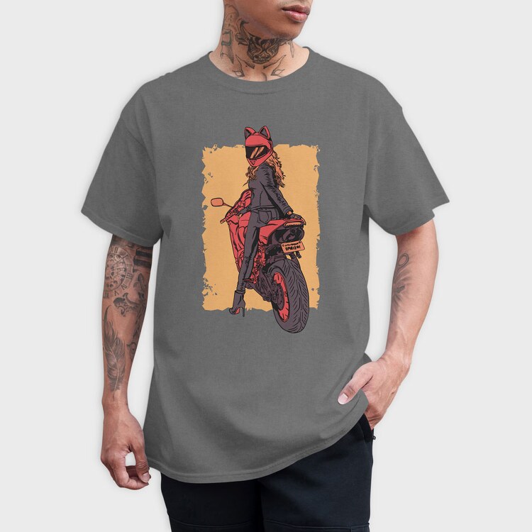 Cat Woman Motorbike, Tricou Barbati (Unisex)
