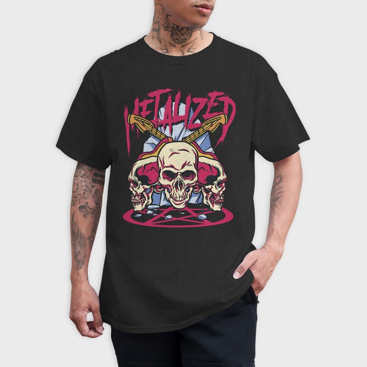Metalized Skulls Rock, Tricou Barbati (Unisex)