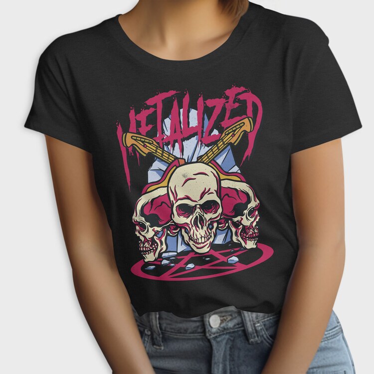 Metalized Skulls Rock, Tricou Femei
